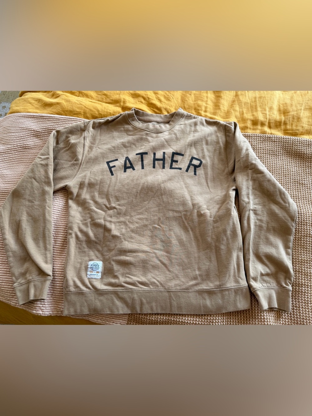 Father Graphic Crewneck Sweatshirt - Tan